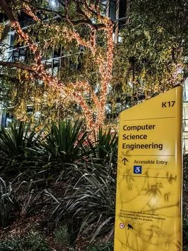 K17 Computer Science and Engineering Direction Board at UNSW Stock Photos