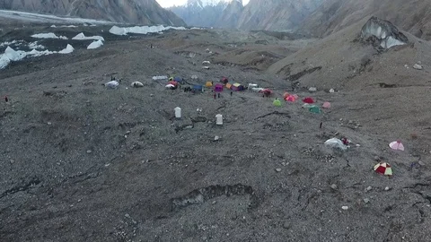 K2 Base Camp &amp; Concordia Stock Footage 78160618