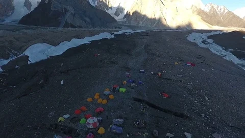 K2 Base Camp &amp; Concordia Stock Footage 78161323