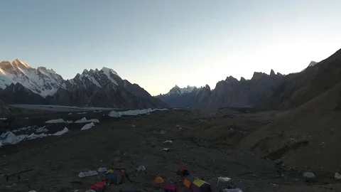 K2 Base Camp &amp; Concordia Stock Footage 78161394