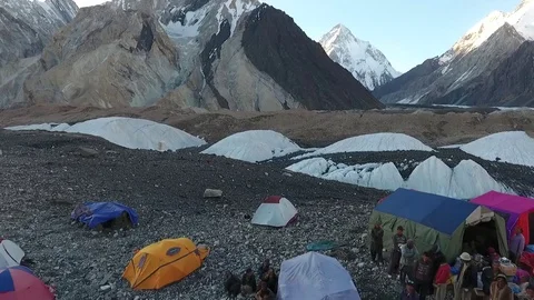 K2 Base Camp &amp; Concordia 스톡 동영상 78161546