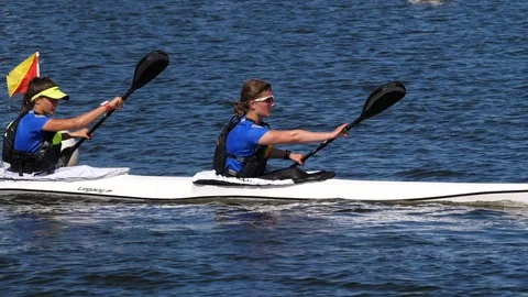 K2, canoe race, slow motion Stock Footage 112672798