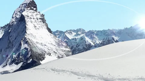 K2 Flight - Drone Rising Up Showing Snowy Mountain Sunny Day Apple ProRes 422 Stock Footage 48404567
