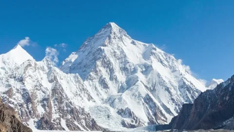K2 mountain peak, second highest mountain, K2 trek, Pakistan, Asia Stock Footage 278961895