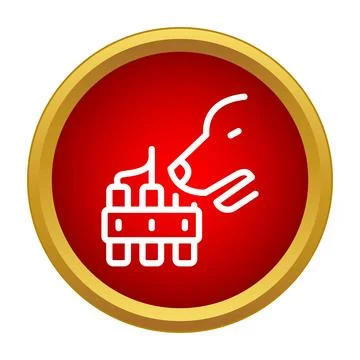 K9 dog detecting explosive device security icon Stock Illustration