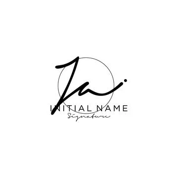 KA Initial handwriting logo design Illustrazione stock