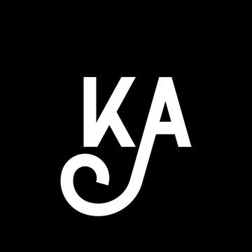 KA letter logo design on black background. KA creative initials letter logo.. Stock Illustration