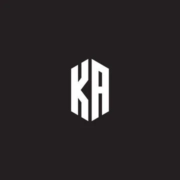 KA Logo monogram with hexagon shape style design template Stock Illustration