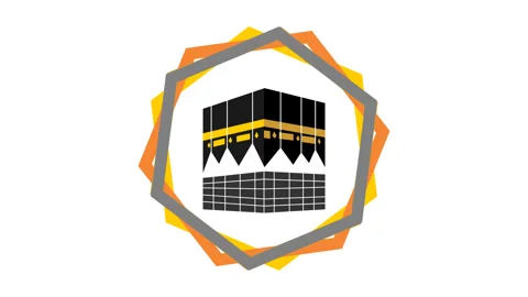 The Kaaba and its hexagonal frame. Stock Footage 330332286