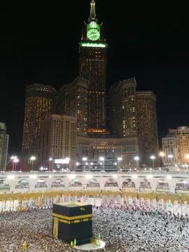 Kaaba and Mecca's clock tower - Kaaba Foto stock