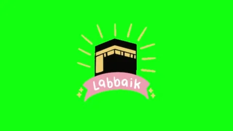 Ka'aba animation on green screen Stock Footage 335524118
