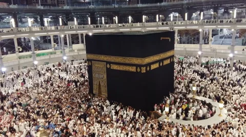 Kaaba circumambulation view Stock Footage 62253861