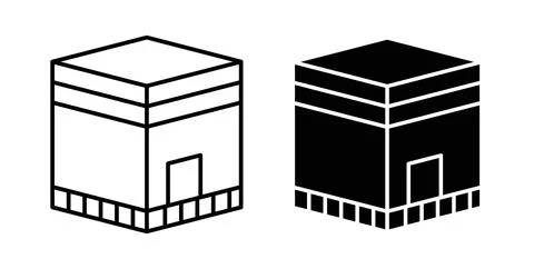 Kaaba icon in black and white. vector icon pack for websites Illustrazione stock