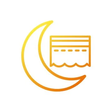 Kaaba icon gradient yellow orange colour ramadan symbol illustration perfect. Ilustración de archivo