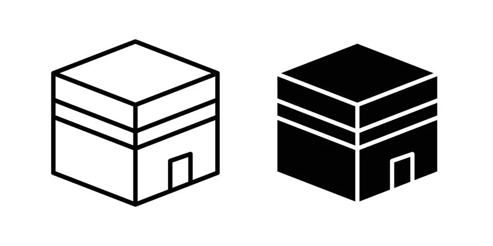 Kaaba icon illustration vector, icon set for apps Stock Illustration