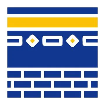 Kaaba icon solid blue yellow colour ramadan symbol perfect. Ilustración de archivo