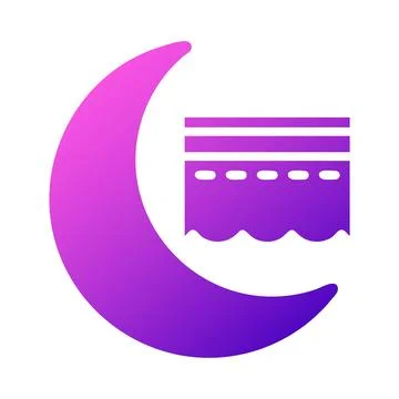 Kaaba icon solid gradient pink style ramadan illustration vector element an.. Stock Illustration