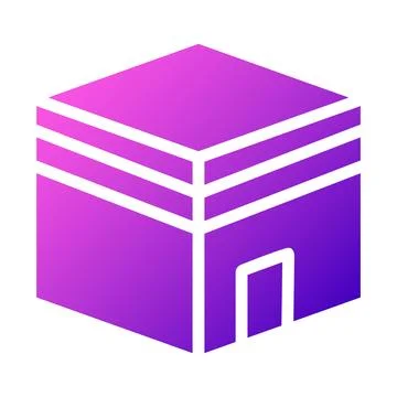 Kaaba icon solid gradient pink style ramadan illustration vector element an.. Illustrazione stock