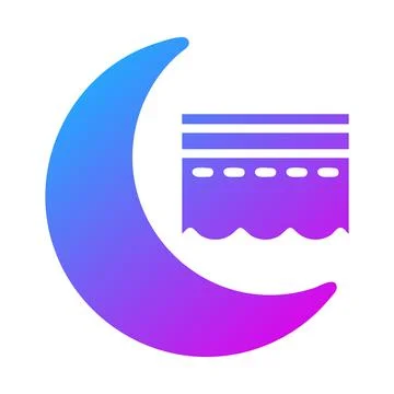 Kaaba icon solid gradient purple style ramadan illustration vector element .. Stock Illustration