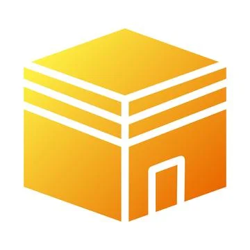 Kaaba icon solid gradient yellow style ramadan illustration vector element .. Illustrazione stock