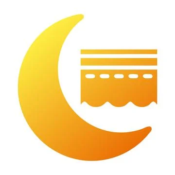 Kaaba icon solid gradient yellow style ramadan illustration vector element .. Illustrazione stock