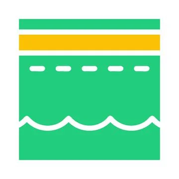 Kaaba icon solid green yellow style ramadan illustration vector element and.. Stock Illustration