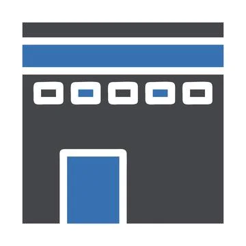 Kaaba icon solid grey blue style ramadan illustration vector element and sy.. Stock Illustration