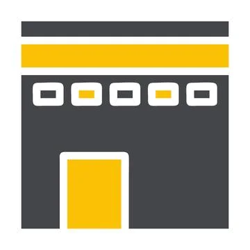 Kaaba icon solid grey yellow style ramadan illustration vector element and .. Illustrazione stock