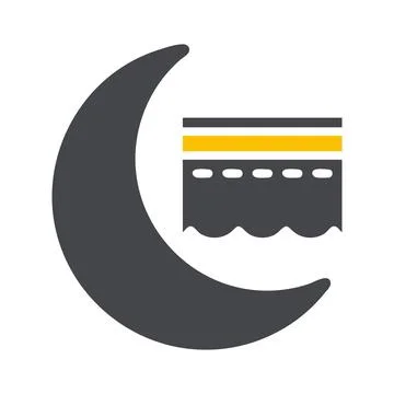 Kaaba icon solid grey yellow style ramadan illustration vector element and .. Illustrazione stock
