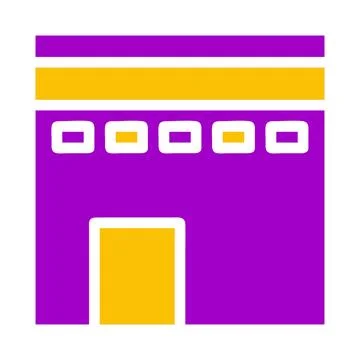 Kaaba icon solid purple yellow style ramadan illustration vector element an.. Illustrazione stock