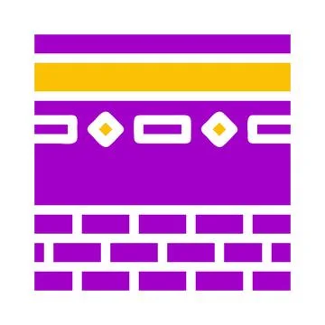 Kaaba icon solid purple yellow style ramadan illustration vector element an.. Ilustración de archivo