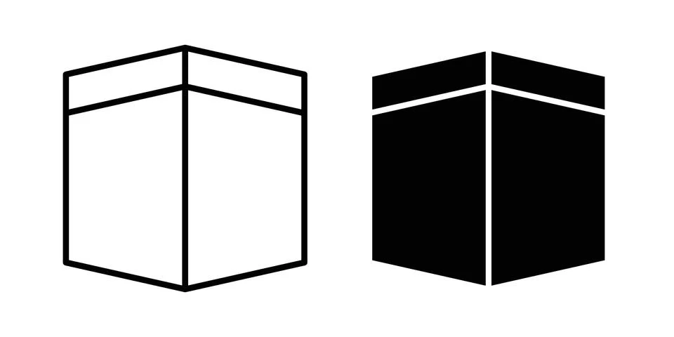 Kaaba icon vector design illustrations Stock Illustration