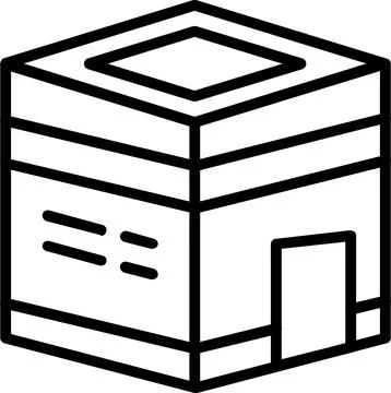 Kaaba Line Icon Design Stock Illustration