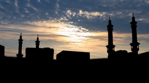 Kaaba in Mecca Great Mosque,Time Lapse at Sunrise, Saudi Arabia Stock Footage 116751901