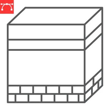 Kaaba in Mecca line icon Ilustración de archivo