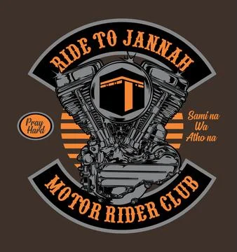 Kaaba patch and v twin engine Illustrazione stock