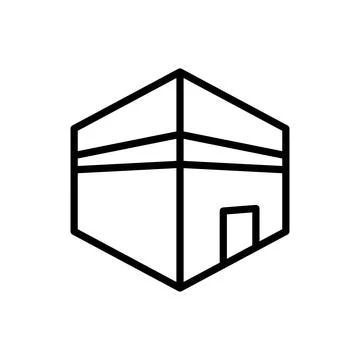 Kaaba Ramadan icon. Simple line vector elements of islam icons for ui and ux 스톡 일러스트