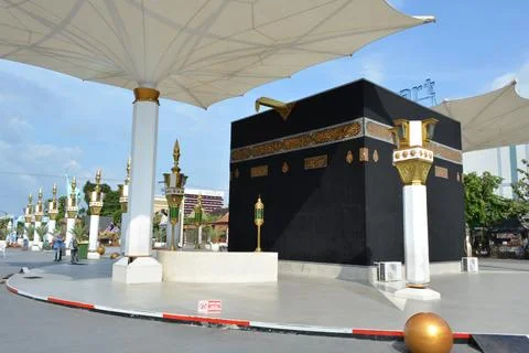 Kaaba replica platform wide angle Madiun Indonesia June 15 2025 editorial pho Stock Photos