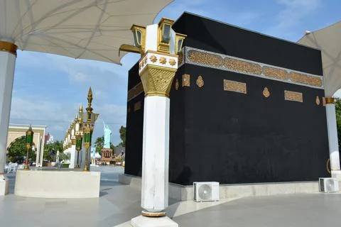Kaaba replica side wall and column detail Madiun Indonesia June 15 2025 edi.. Stock Photos