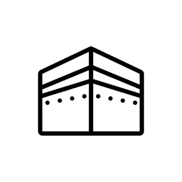 Kaaba stone angular view icon vector outline illustration Illustrazione stock