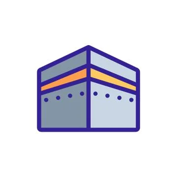 Kaaba stone angular view icon vector outline illustration Illustrazione stock