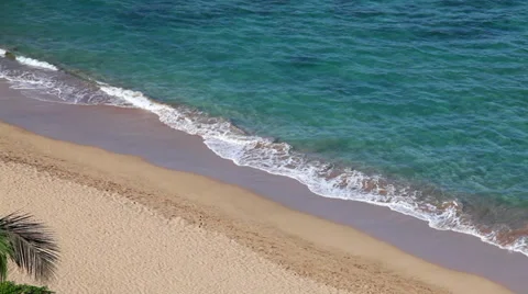 Kaanapali Beach surf high angle 1 Stock Footage 38831603