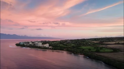 Kaanapali drone hyperlapse Stock Footage 147554212