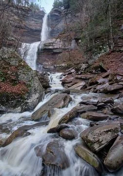 Kaaterskill Falls from lower viewing area Foto stock