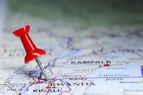 Kabale, Uganda pin on map Foto stock