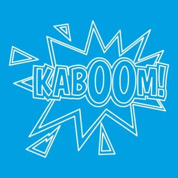 Kaboom, comic book explosion icon, outline style Stock Illustration
