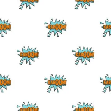 Kaboom, comic text sound effect pattern seamless Stock Illustration