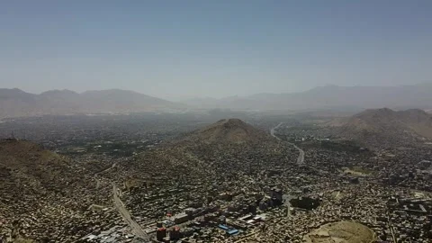 Kabul's Cityscape from the Sky Stock Footage 274869926