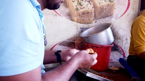 Kachori snack preparing method in Udaipur, India. Stock Footage 269147463