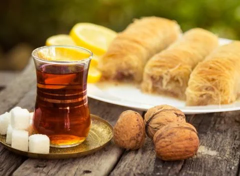 Kadaif dessert Stock Photos